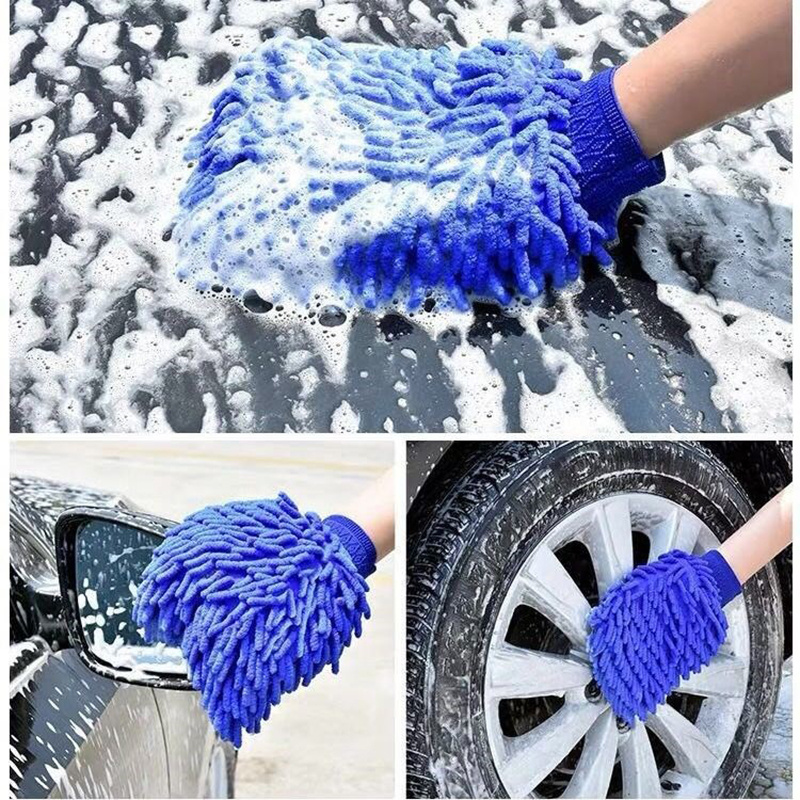 1pc Car Cleaning Glove Double-sided Thickened Waterproof Car Wash  Accessories Set, Great For Car Cleaning