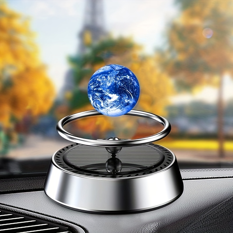 Betterz Car Fragrance Diffuser Multi-Purpose Long-Lasting Decorative Solar Rotating Planet Auto Perfume Ornament for Driver, Silver