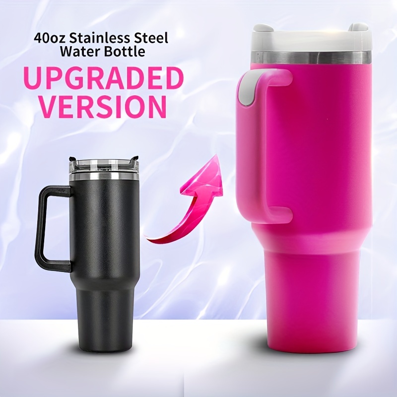 Water Bottle Car Cup, Stainless Steel Insulated Cup With Handle, Portable  Large Capacity Vacuum Tumbler For Sports Fitness Camping Travel - Temu