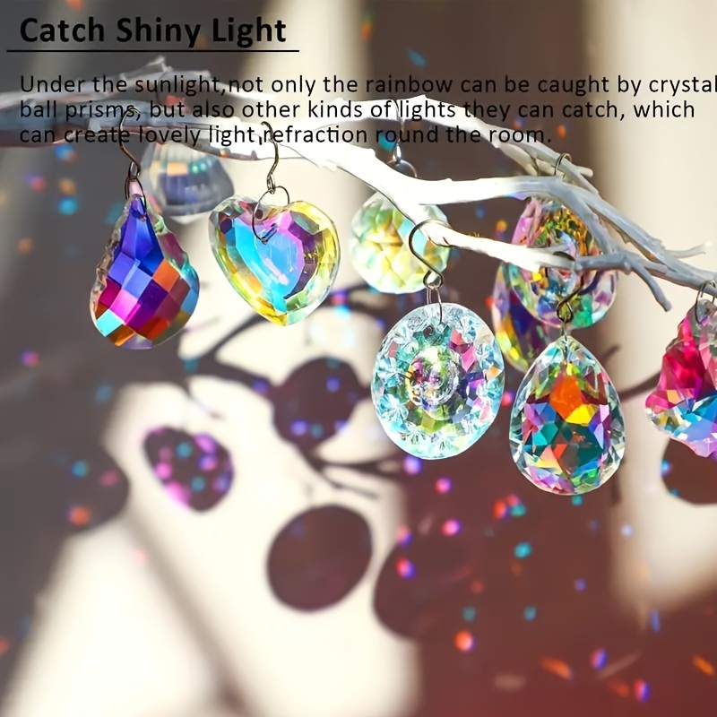  H&D 30mm Chandelier Crystals Ball Prisms Rainbow Octogon Chakra  Suncatcher for Gift : Patio, Lawn & Garden