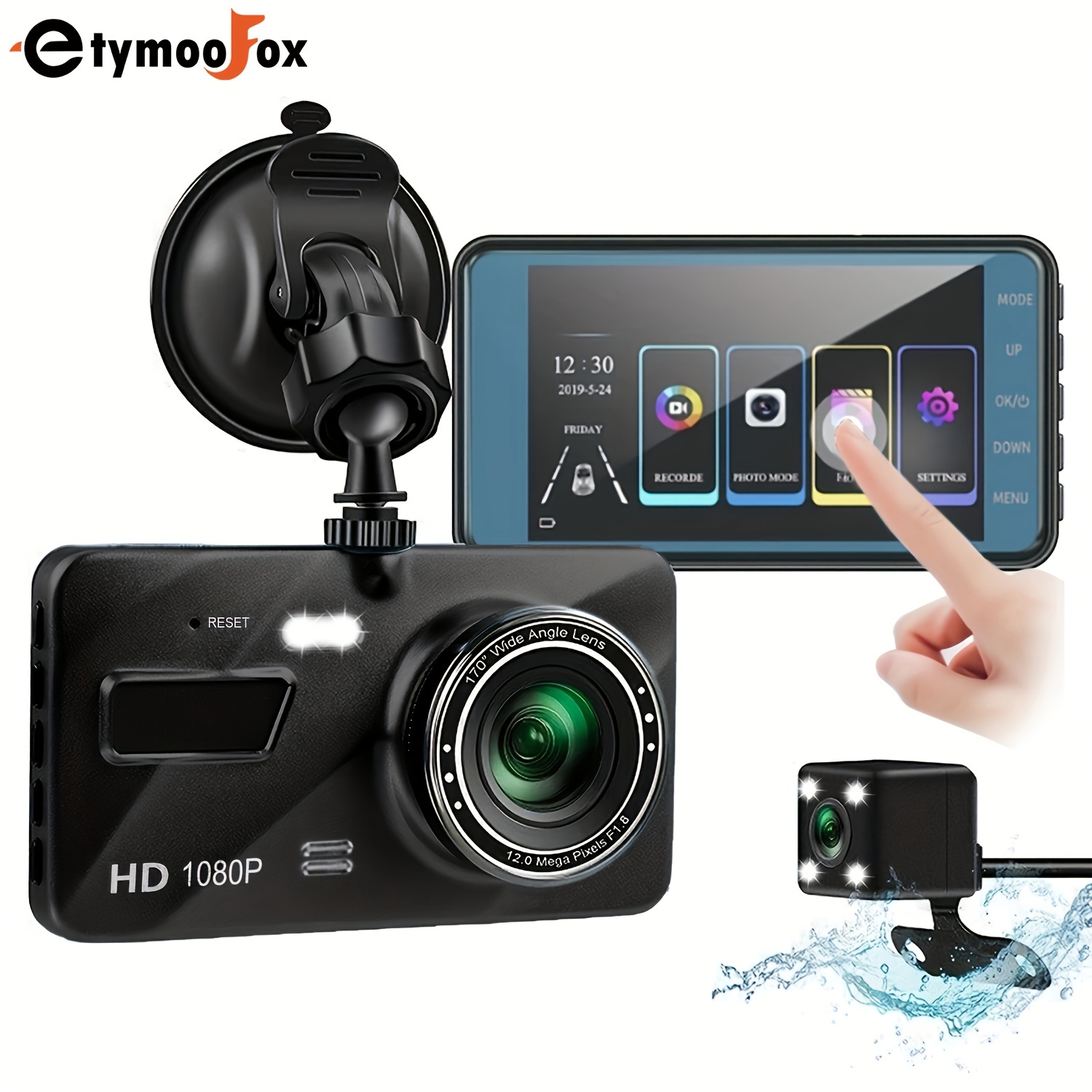 1080p Gps Dashcam Full Hd Dvr Car Camera Driving Recorder Front And Rear  Parking Mon Vehicle Blackbox Night Vision Dash Cam
