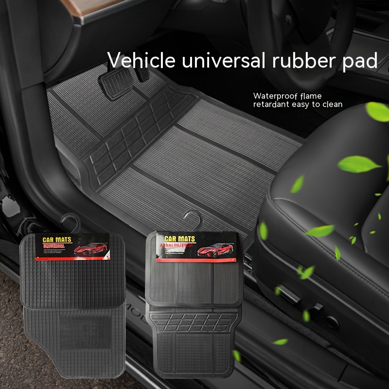 Forfour Universal Rubber Car Floor Mats Durable 4 Piece Set