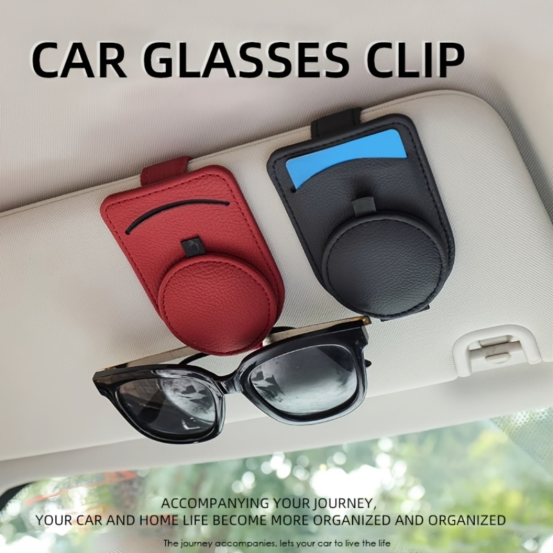 Auto Brillenhalter Universal Auto Visier Sonnenbrillenhalter Clip Leder  Brillenbügel und Brillengestell für Auto