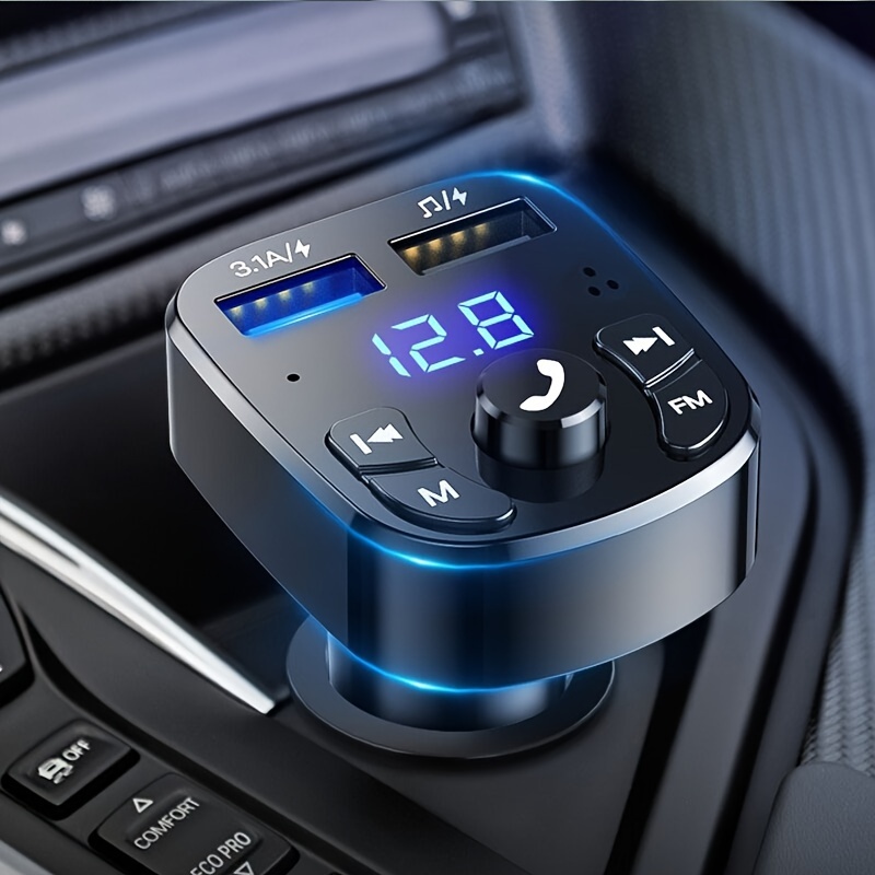 Bluetooth FM Transmitter for Car, Wireless Car Radio Adapter, Handsfree  Auto Kit with Remote Control, MP3 Music Player Support USB Charger Siri  Google