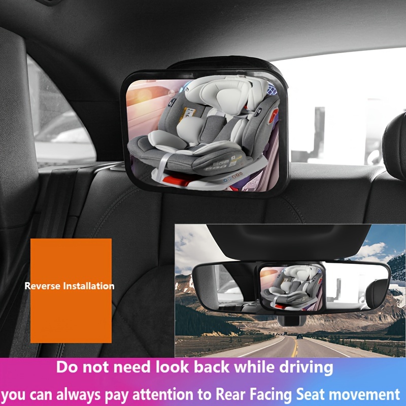 360°Autospiegel Baby Rücksitz - Großer Bruchsicherer Rücksitzspiegel Baby,  Sicherheitsspiegel Auto für Babyschale, Kristallklarer Baby Rückspiegel