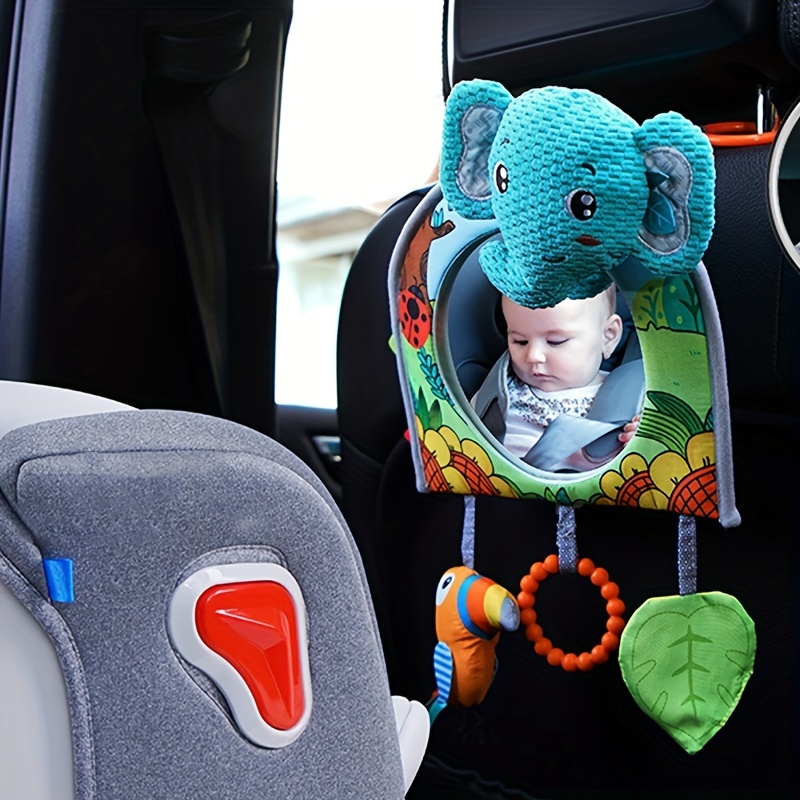 View Back Seat Mirror Baby Car Mirror Elephant Safety Seat Headrest  Rearview Mirror For Kids Monitor Baby Rear Facing Mirrors