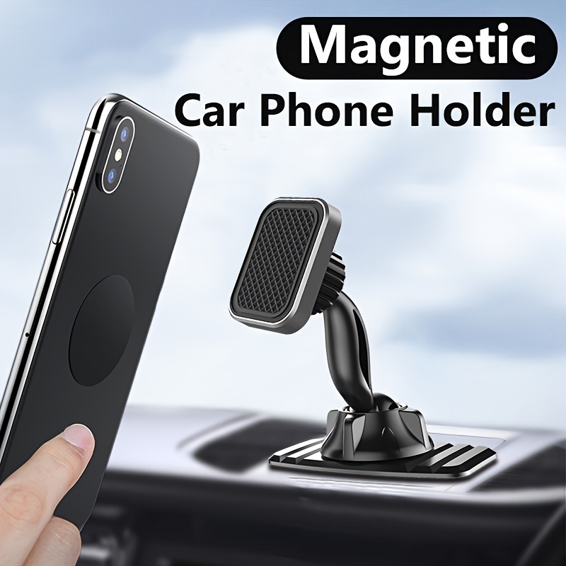 Support Téléphone Car Phone Holder Magnétique Voiture Tableau Bord  Titulaire Clip Universel Réglable Aimant Mobile Support Montage