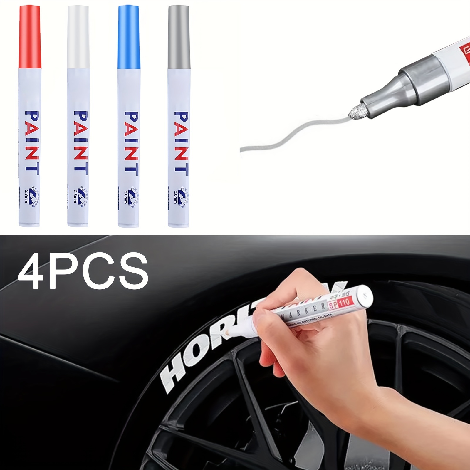 Lápiz reparador de pintura para coche, pluma reparadora de arañazos  automático, para Tesla Model 3/X/Y/S, color negro, blanco, rojo Y azul -  AliExpress
