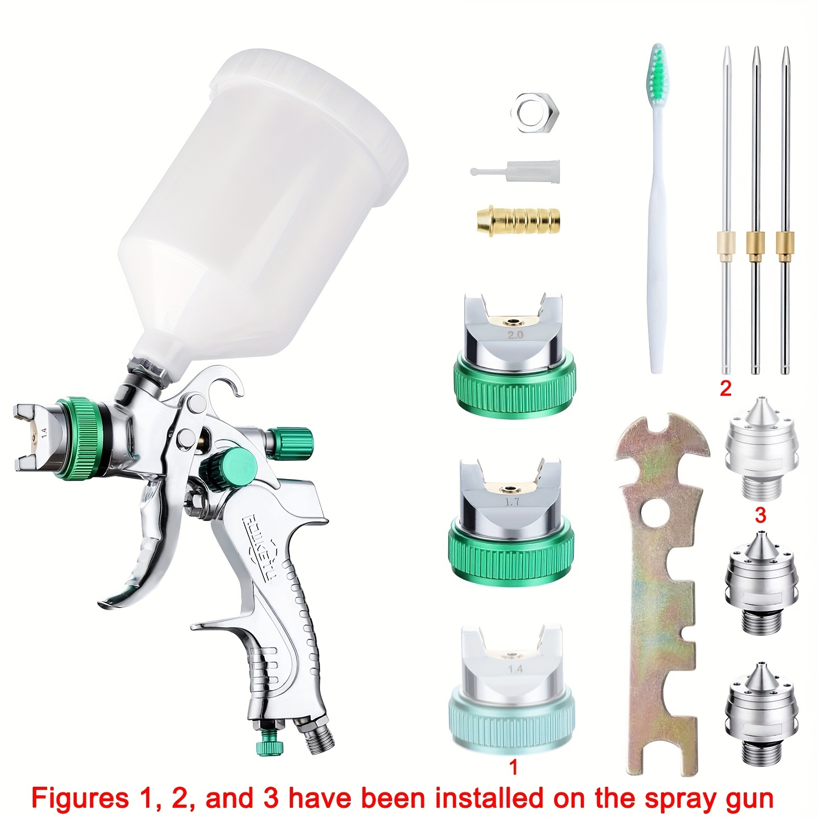  LVLP Spray Gun R500 with 1.3/1.5/1.7/2.0mm Nozzles,Air  Regulator and 5 pcs Paint Filters,Automotive Air Paint Sprayer Gun for  Painting Car,Furniture and Surface Painting : Automotive