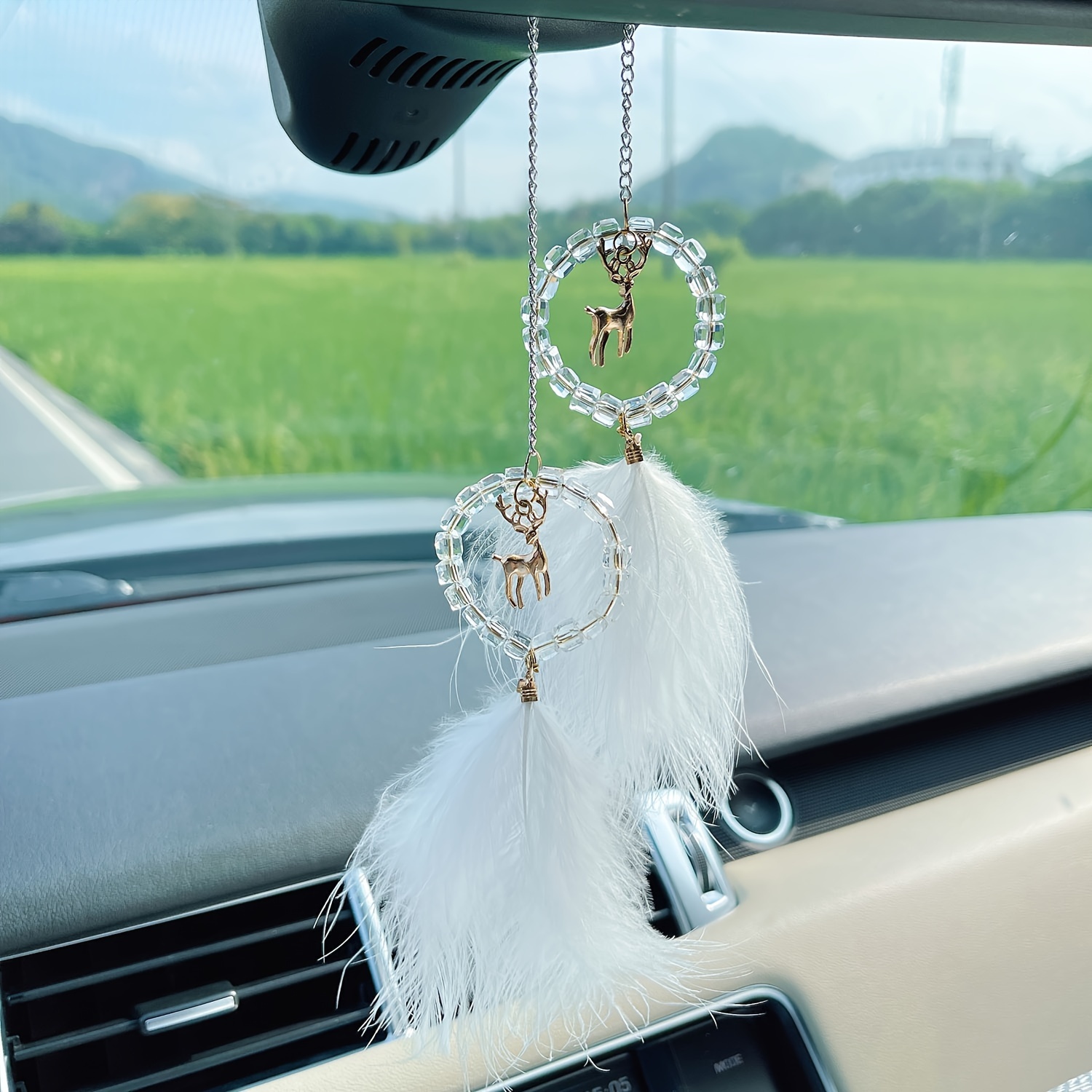 Bodhi Lotus Beading Car Rearview Mirror Hanging Ornament Accessory Pendant  Decor