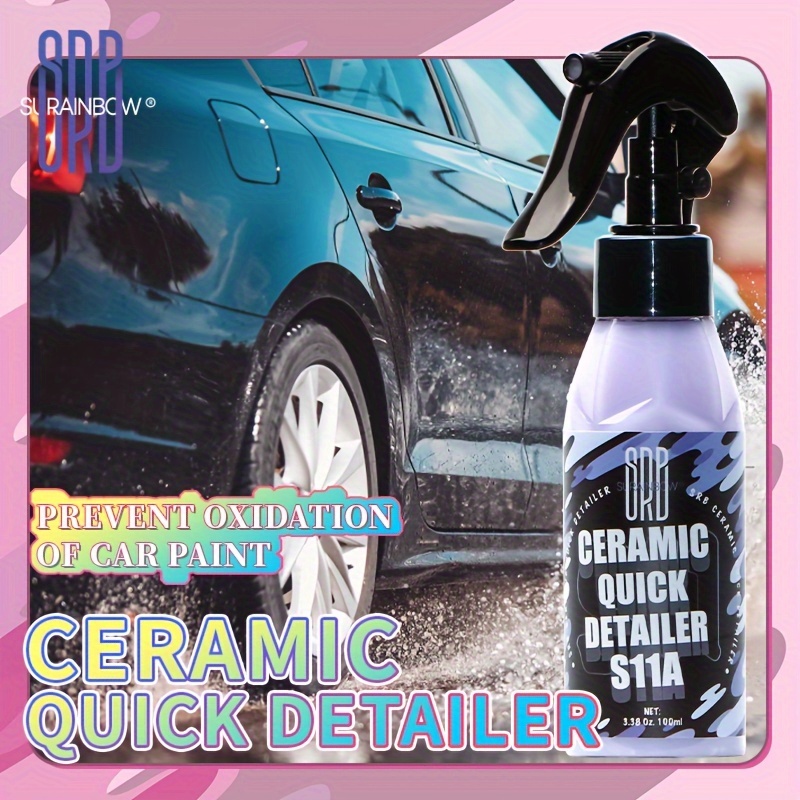 3 in 1 High Protection Quick Car Coating Spray, Car Ceramic Coating Spray Nano Repair Spray, Quick Coat Car Wax Polish Spray(100ml/2pc+Brush cloth)