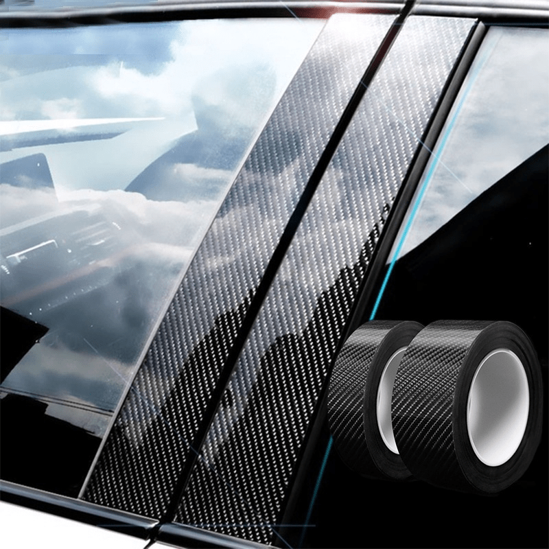 Negro 4D brillo fibra de carbono coche vehículo vinilo envoltura pegatina  aire liberación burbuja libre DIY película -  México