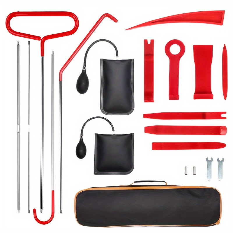 Rookin Grand kit de réparation de 16 outils à main pour voiture, boîte à  outils d'urgence pour véhicule, boîte à outils d'urgence, tournevis