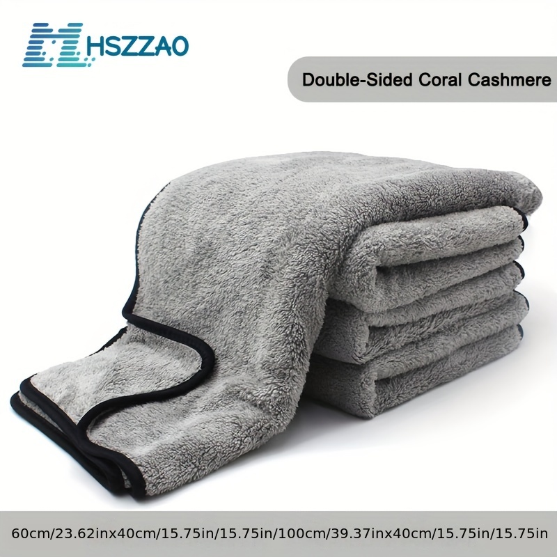 Car Care Cleaning Towel Hemming Microfiber Cloth Double Sided Wiping  Absorbent#