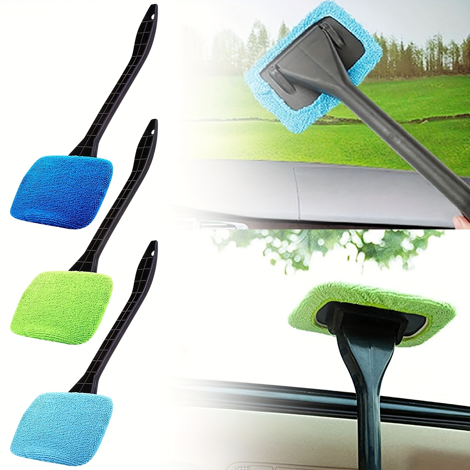 Car Windshield Cleaning Tool inside Window Cleaner Defogger Brush Kit  Microfiber