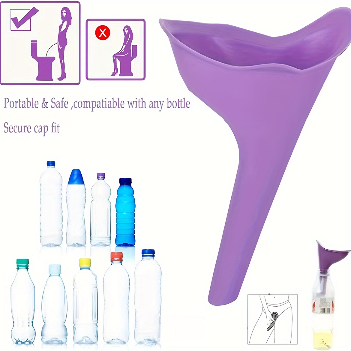 Urine Bottles Pee Cup Spill Proof Stainless Steel Urinal Anti