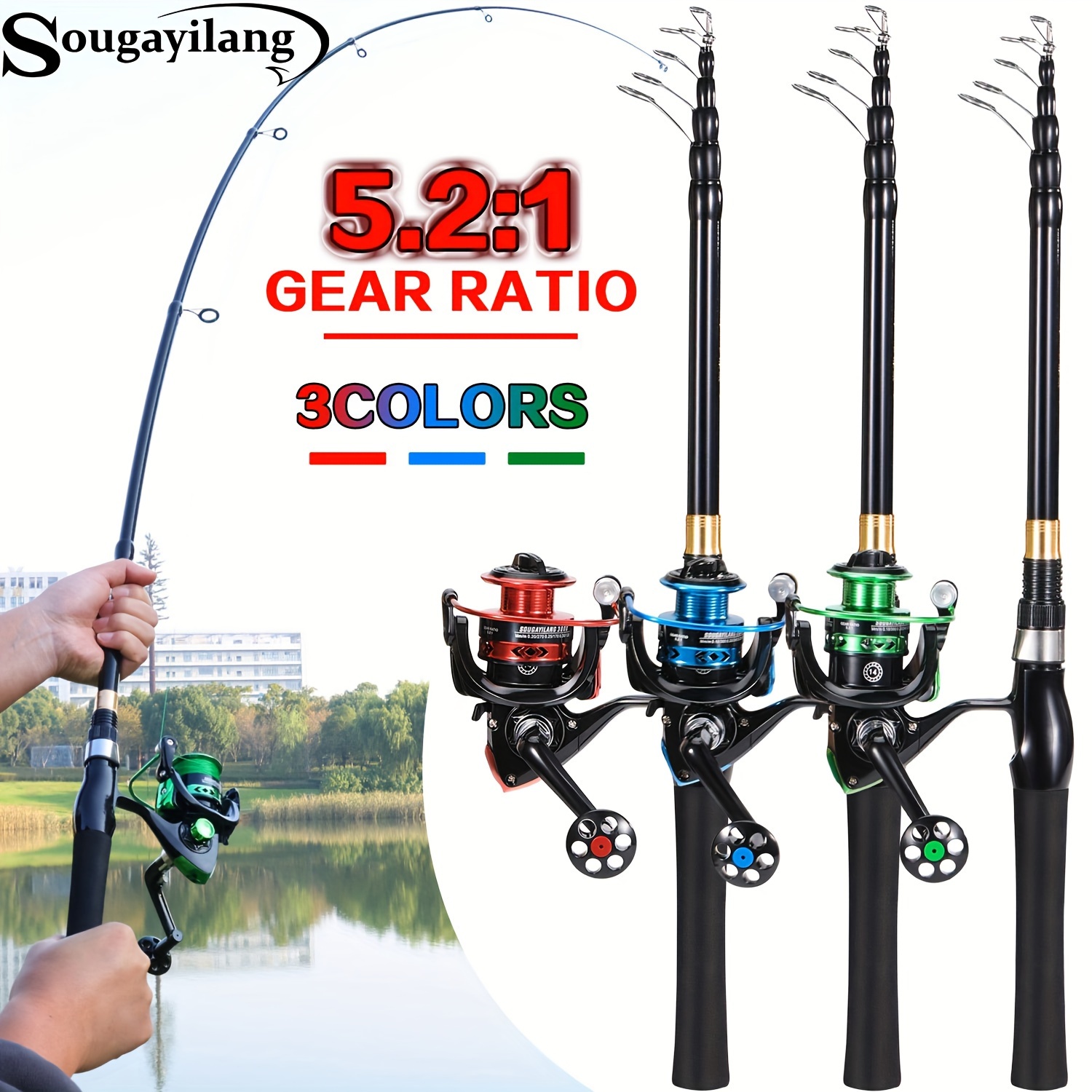 Black Short Mini Fishing Rod,Portable Telescoping Small Sea Fishing Pole  for Saltwater and Freshwater