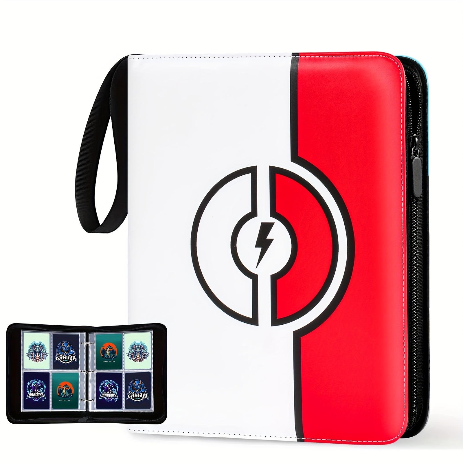 Classeur de cartes Pokémon avec fermeture éclair, porte-album, collection  de cartes, sac de rangement en
