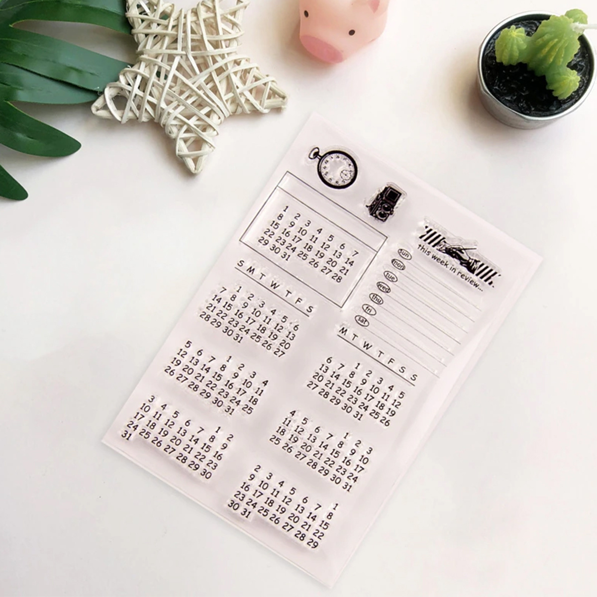 Perpetual Calendar Stamp, Self Care Journal, Date Stamp