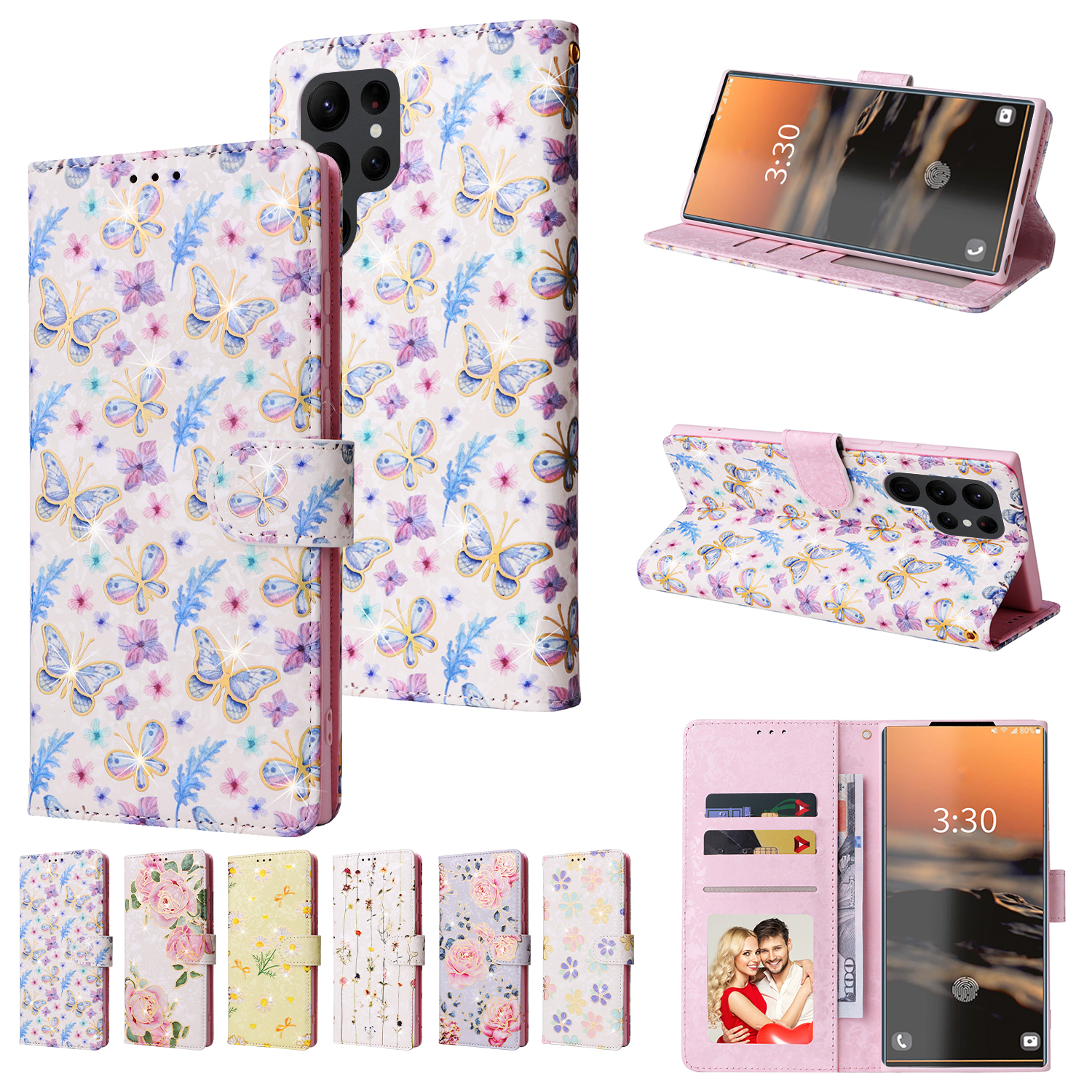 Luxury Phone Cover Geometric Flower Square Case For Samsung Galaxy S22  Ultra S23 Plus Note 20 Ultra 10 9 S21 Ultra S20 FE S10 S9
