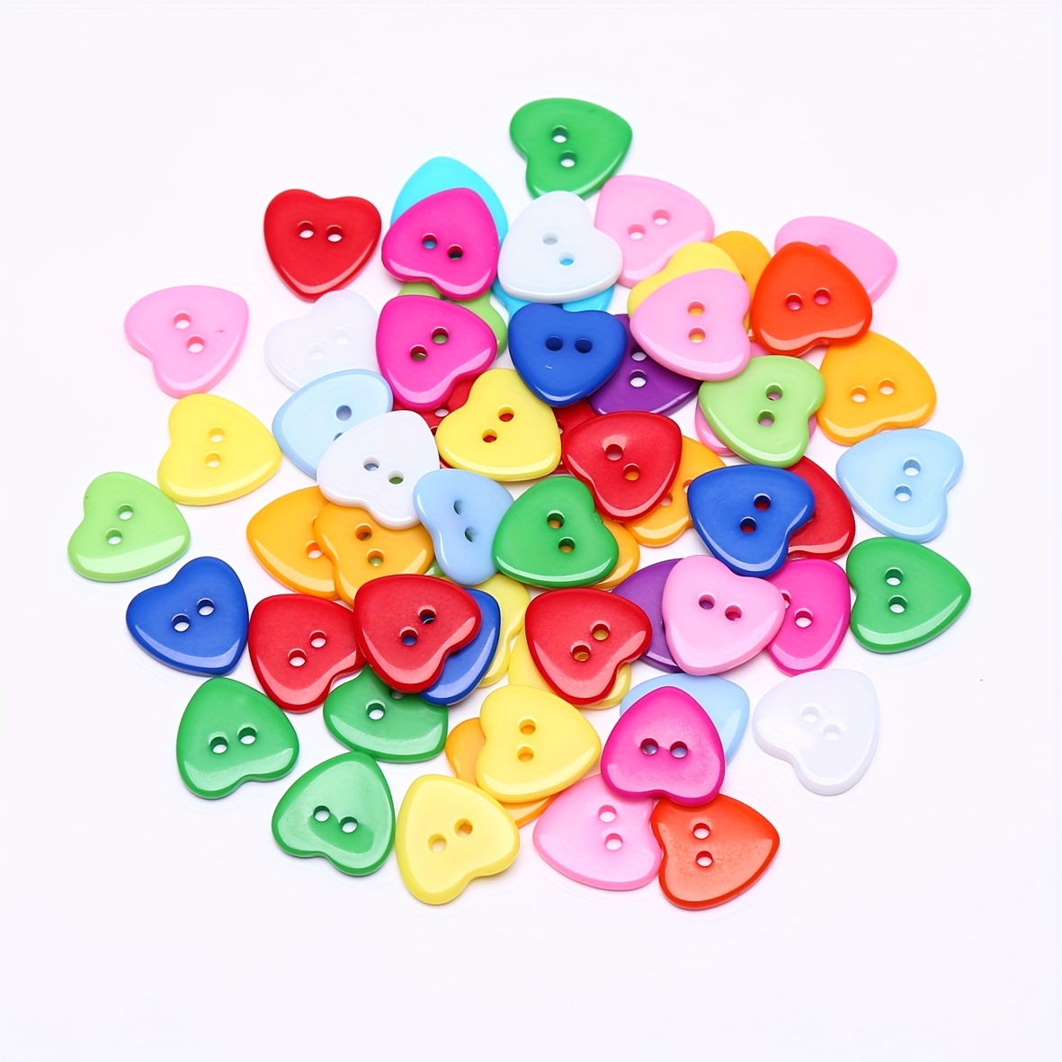 Mixed Color Buttons Candy Color Heart Shaped Buttons For - Temu