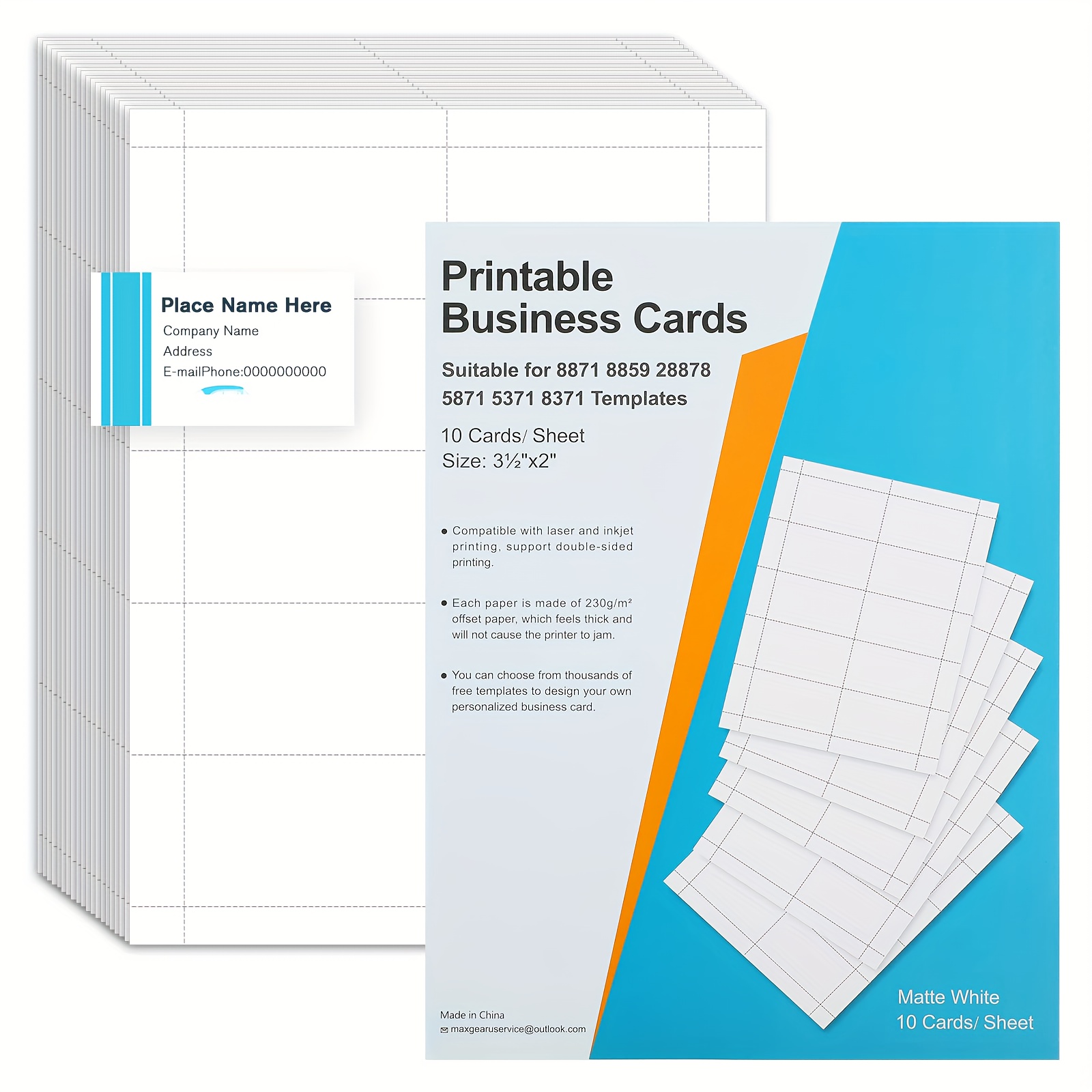 Avery Magnetic Business Cards, Inkjet, 2 x 3.5, White, 30 Cards, 10 Cards/Sheet,  3 Sheets/Pack