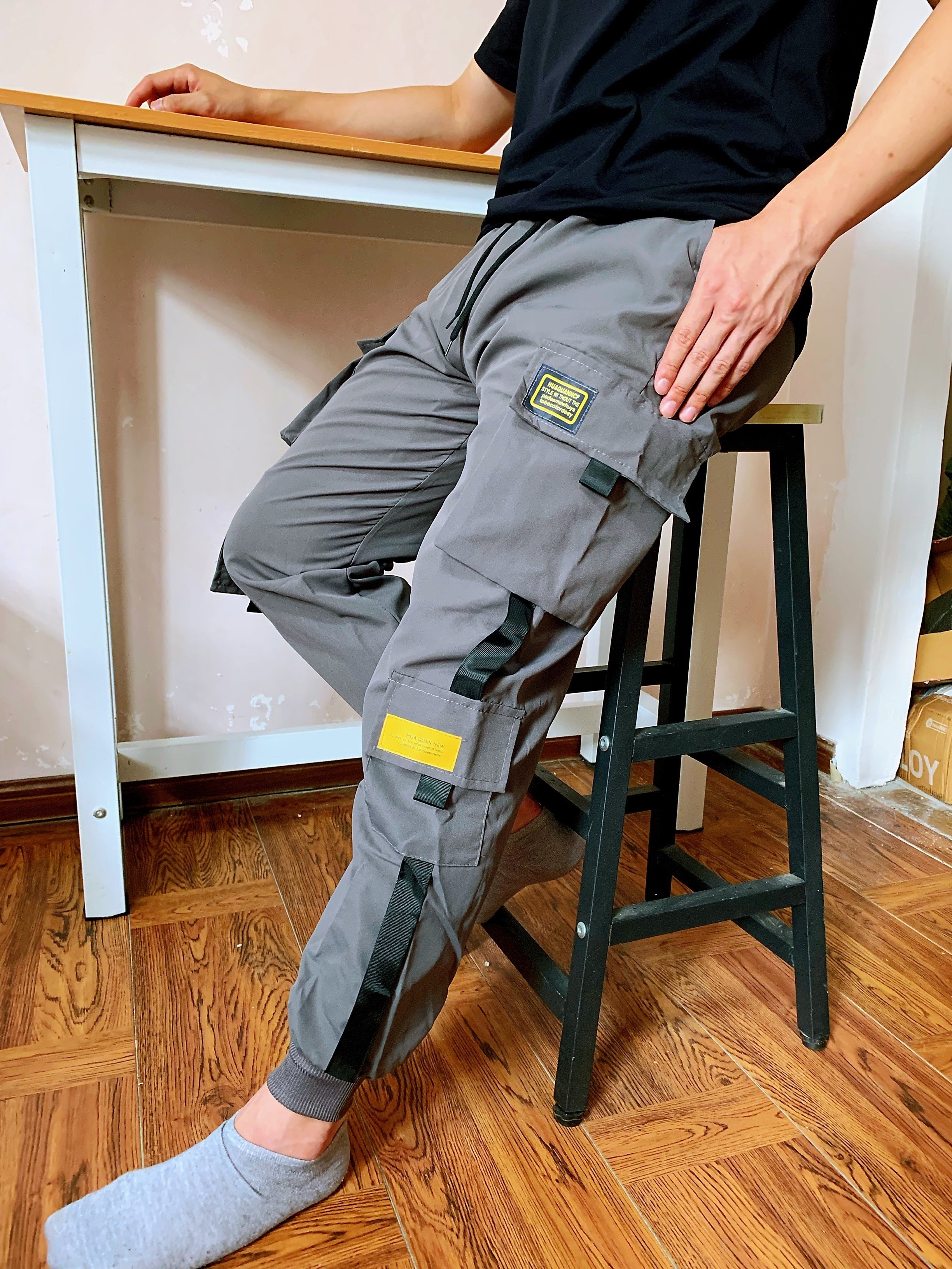 Solid Color Cargo Pants Hiking Fashion Streetwear Pockets - Temu
