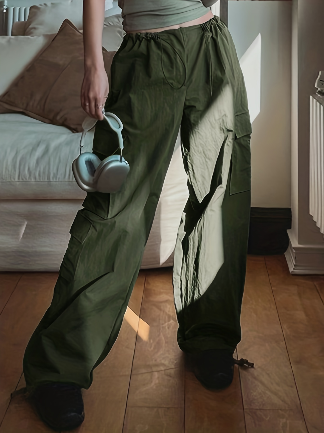 In the Streets Parachute Cargo Pants, Olive – Season 7 Boutique