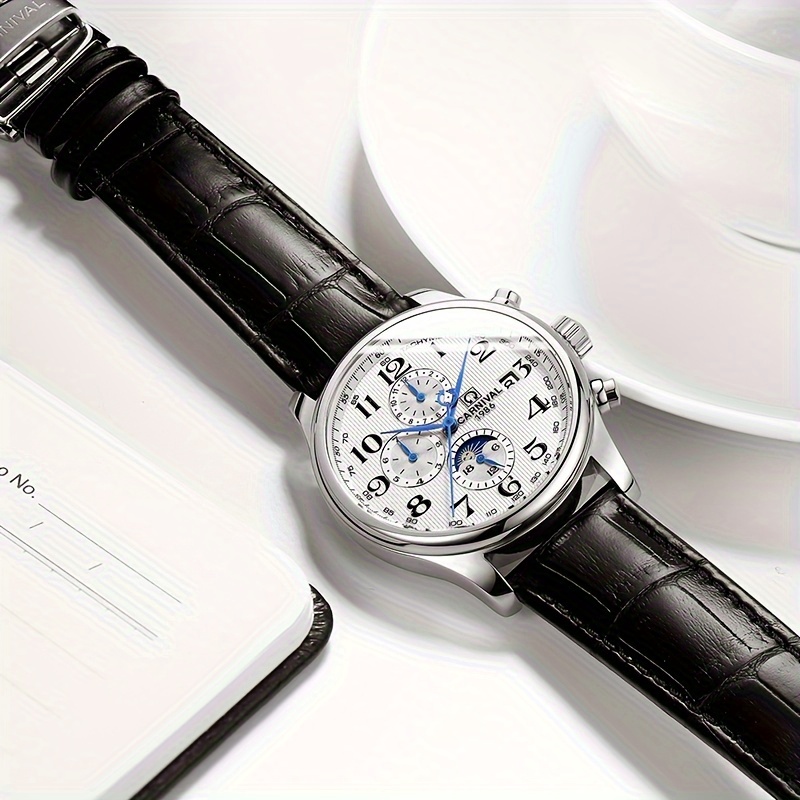 Carnival Automatic Watch Fashion Waterproof Calendar Moon Phase Mechanical Watches