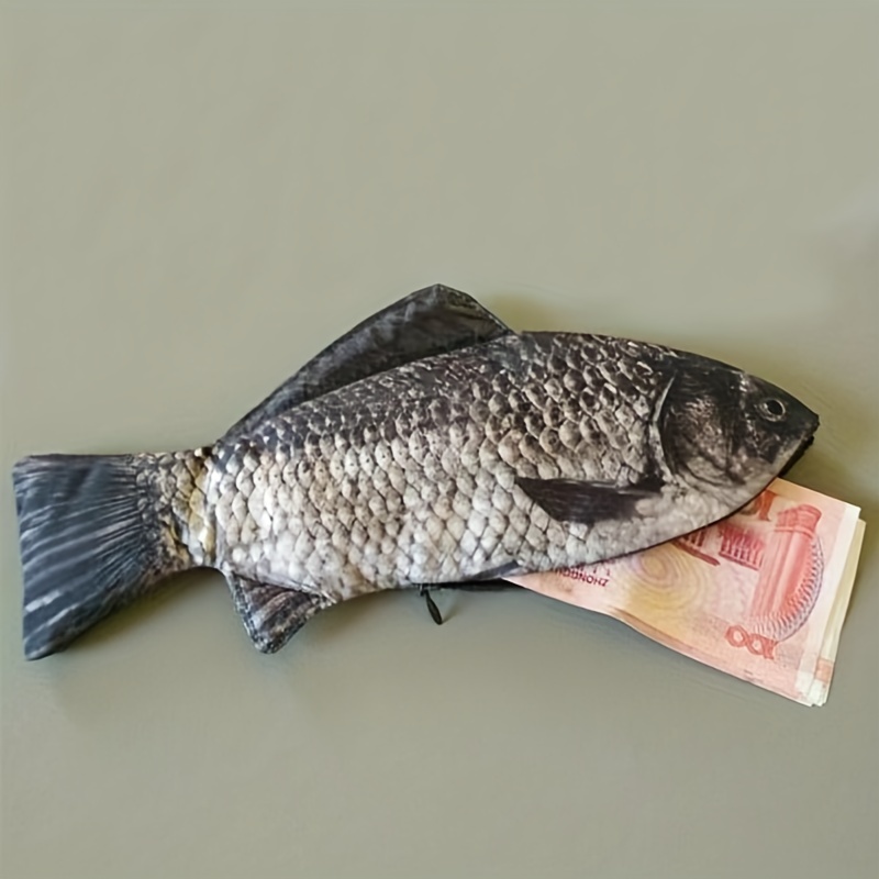 Simulation Crucian Carp Pencil Case Wallet Salted Fish - Temu