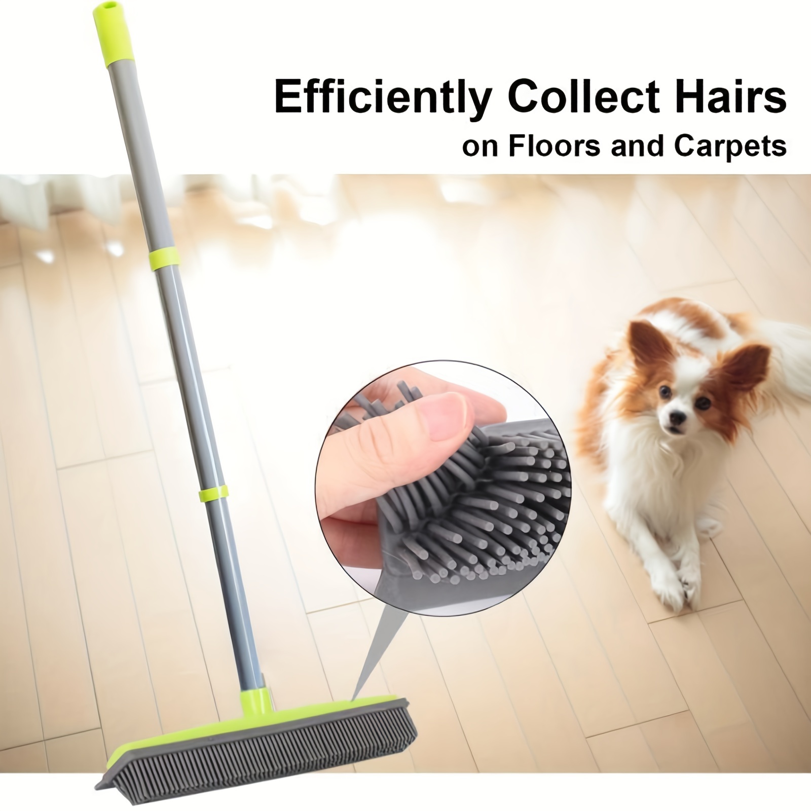 Pet Carpet Hair Removal Broom Rubber Floor Cleaning Brush Window Cleaning  Artifact Telescopic Dust Mop Household Dust Sweeper