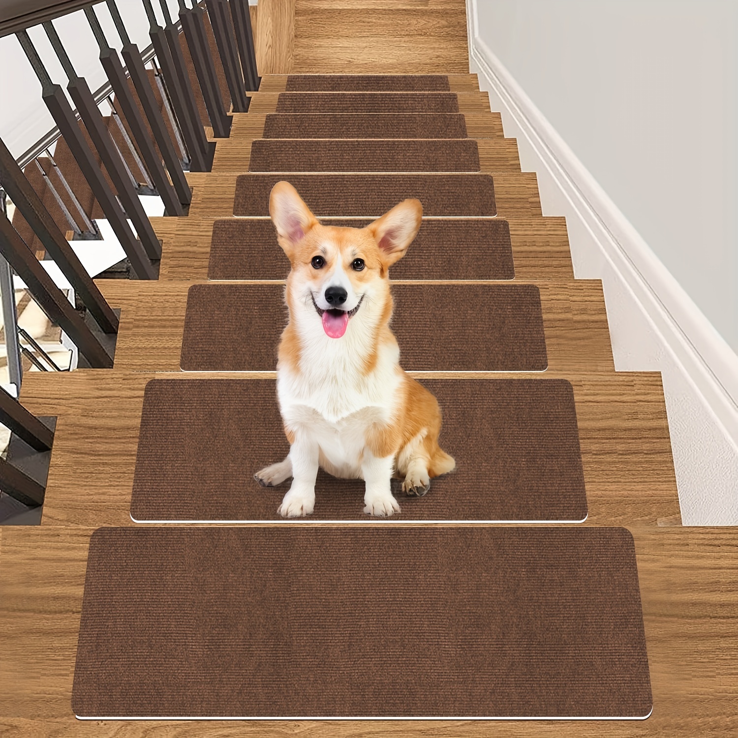 Rubber Stair Treads Non-Slip Step Mats for Stairs, Stairway Grips Strips  Runner, Reusable Staircase Step Carpet Treads for Wood Stairs, Black  (8X30, Set of 4): : Tools & Home Improvement