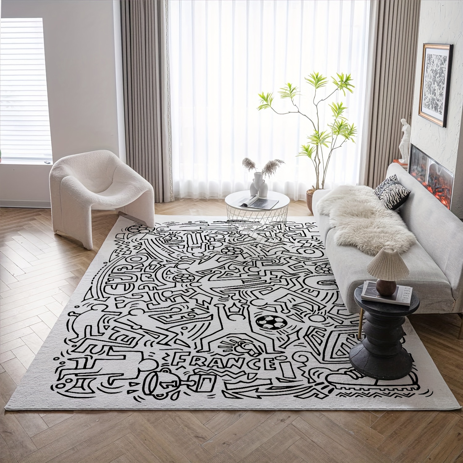 Acquista Tappeto grigio Tappeto con stampa geometrica per camera da letto  morbidi tappetini semplice tappeto salotto moderno tappeto soggiorno  tappetini da cucina antiscivolo