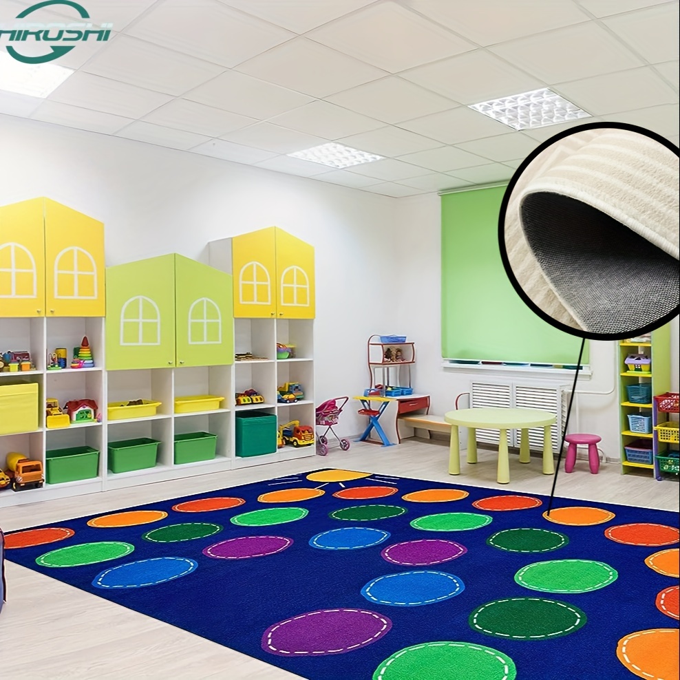 Alfombras infantiles antideslizantes lavables niños educativos aprendizaje  alfombra para sala de juegos dormitorio sistema solar alfombra azul (3 pies