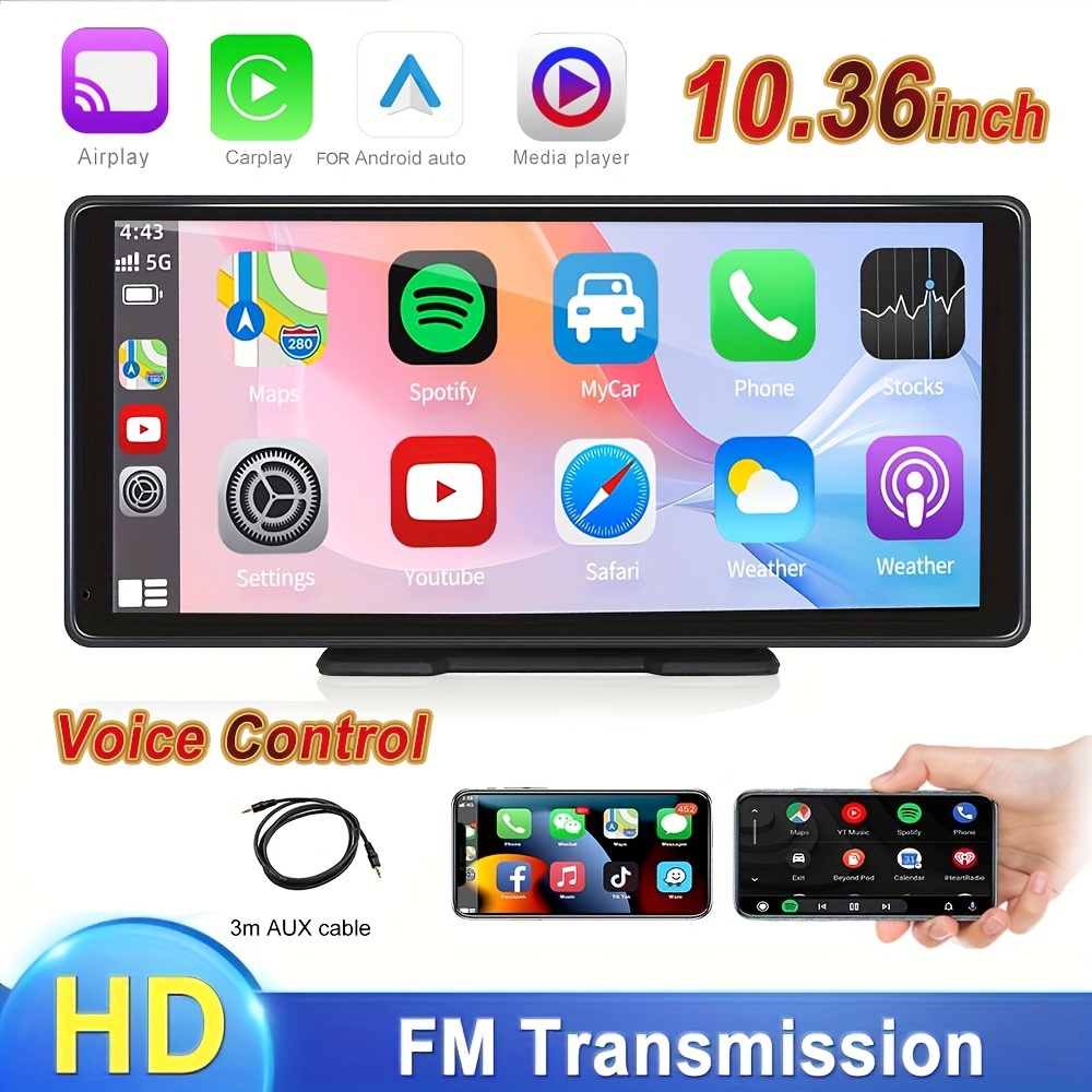 EKIY 10.26 Android 10.0 Dash Cam Rearview Camera Carplay & Android Auto  Smart Player With Voice Control Car Monitor DVR ADAS FM