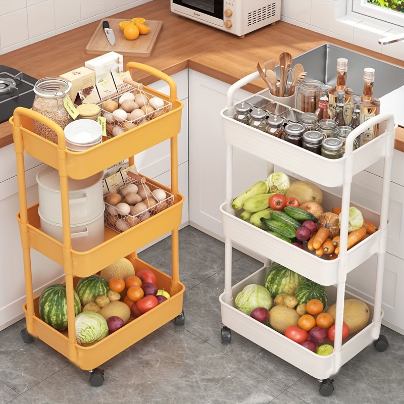 Kitchen Multi-layer Vegetable Basket, Vegetable And Fruit Storage Basket,  Removable Vegetable Drain Basket, Kitchen Multi-functional Storage Rack,  Large Capacity Storage Rack For Idle Items, Multi-layer Vegetable And Fruit  Cart For Home Use 