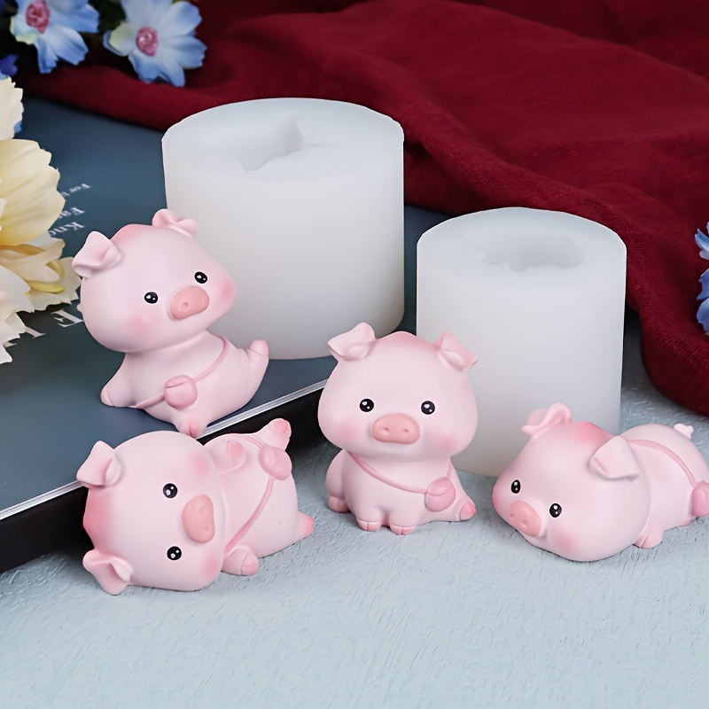 2 Moldes Silicona Hacer Velas 3d Piggy Candle Jabón Molde - Temu