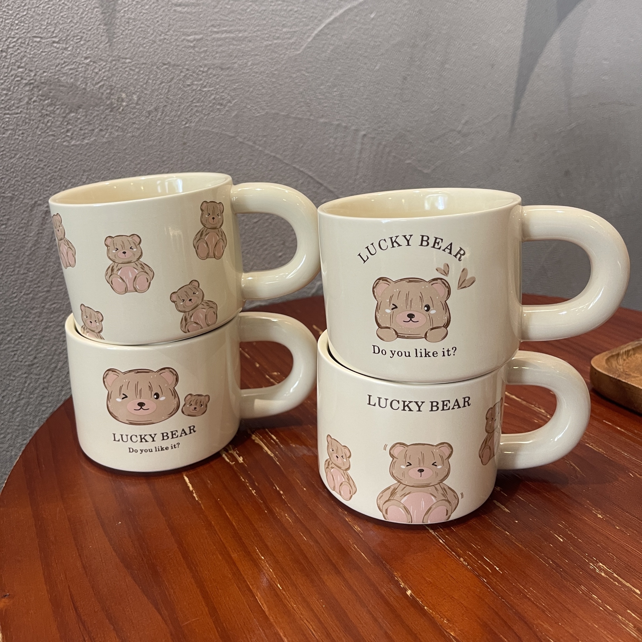 1Pc Cartoon Bear Kids Mugs with Lid Children Infant Baby Milk Cup