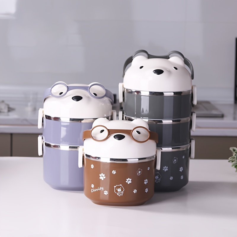 Lunch Box Bear Shaped Leakproof Lunch Containers With Handle - Temu