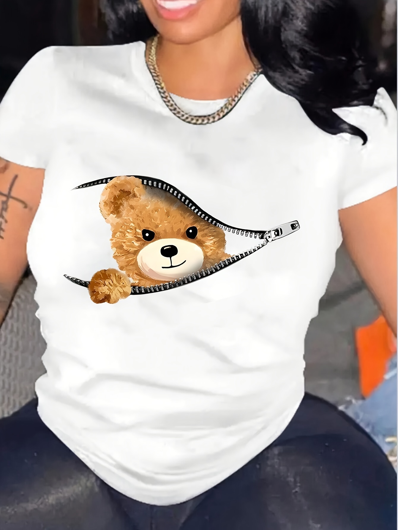 Cartoon Bear T Shirt - Temu Canada