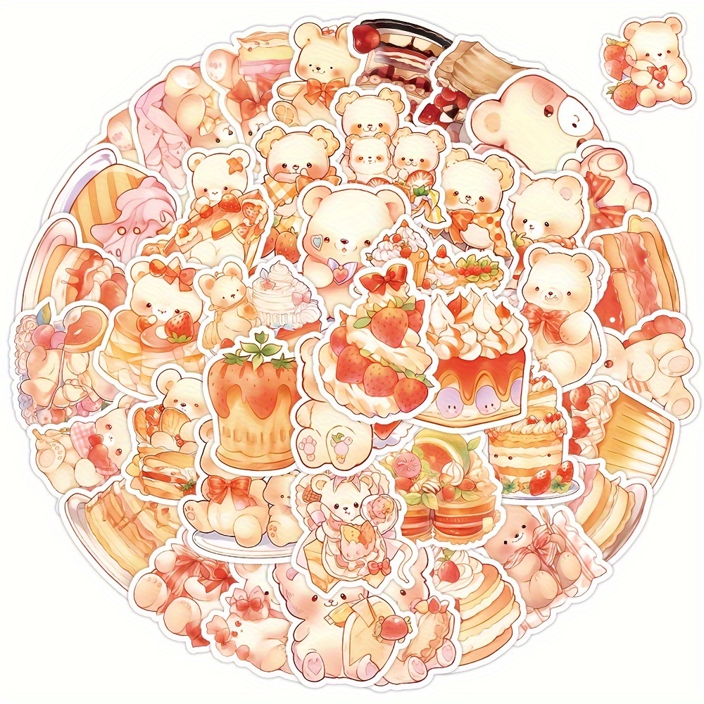 Kawaii Washi Stickers Set (50 Sheets) Cute Pet Animal Girl Boy Food Summer  Drink Self-Adhesive Sticker DIY Label for Scrapbooking Journaling Water