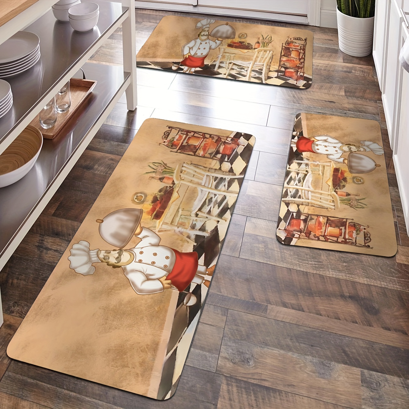 Pizza Pasta Chefs Antifatigue Kitchen Mats