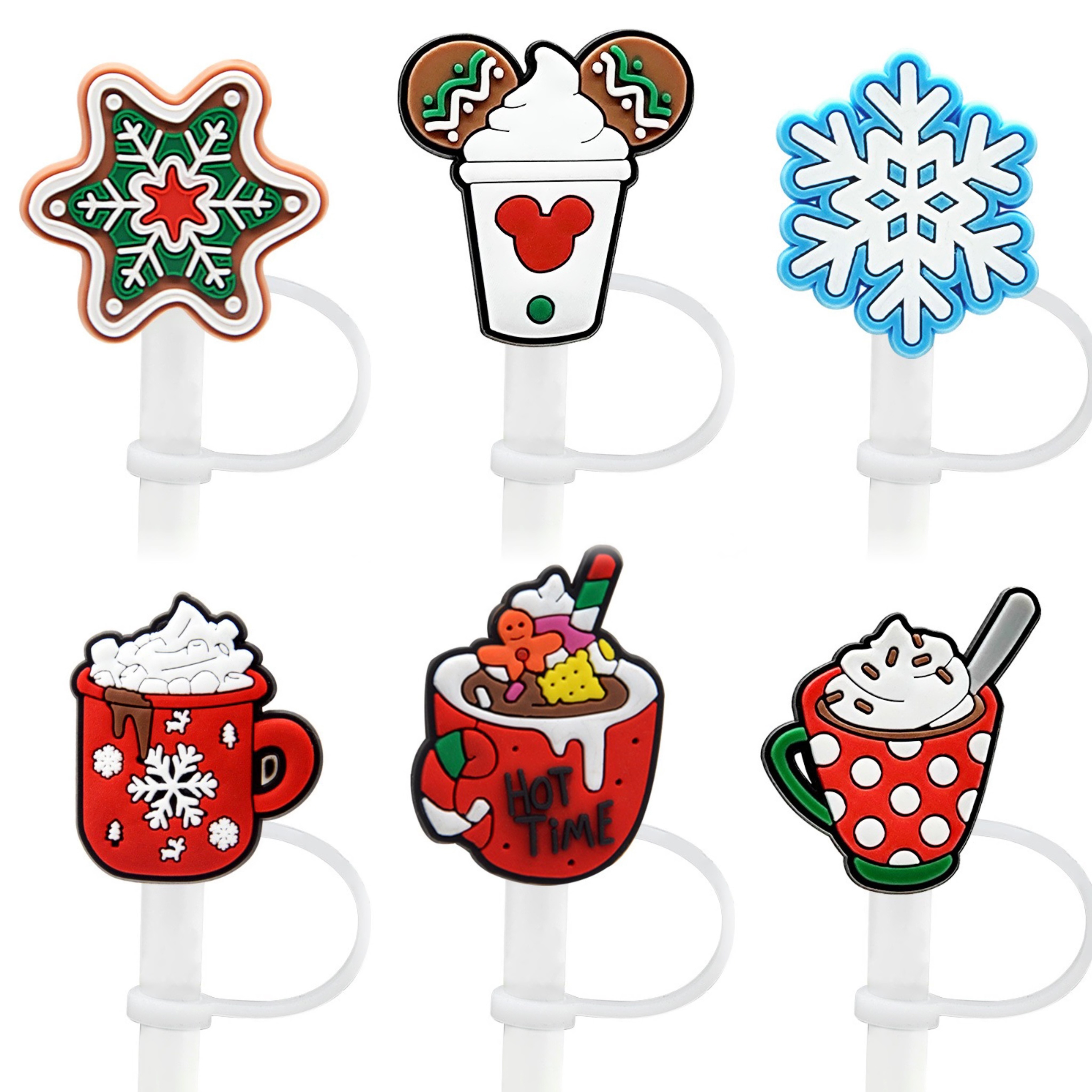 Random Mexican Food Concha Design Cute Cartoon Straw Toppers - Temu