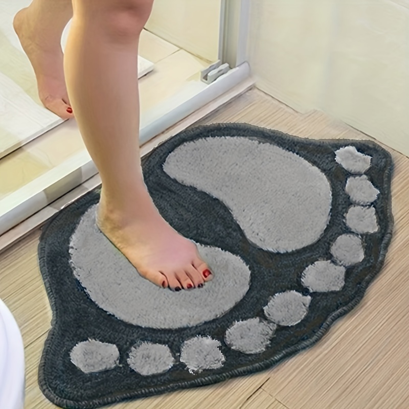 Cartoon Rainbow Carpet Bathroom Toilet Entry Door Foot Pad Simple  Semi-Circular Shaped Absorbent Imitation Cashmere