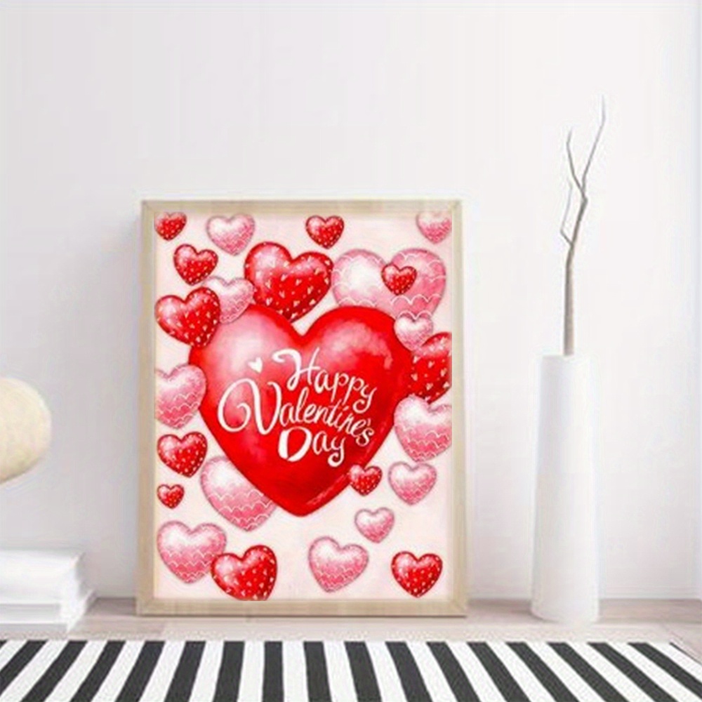  jarenap Wine Print,Diamond Painting for Adults,Heart Shaped  Drink Romantic Valentines Day,Diamond Art with Accessories & Tools,Wall  Decoration Crafts,Relaxation and Home Wall Decor,Red White,12x16in