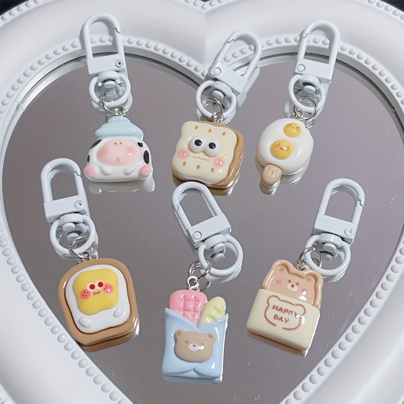 1pc Cartoon Sandwich Shaped Toy Keychain