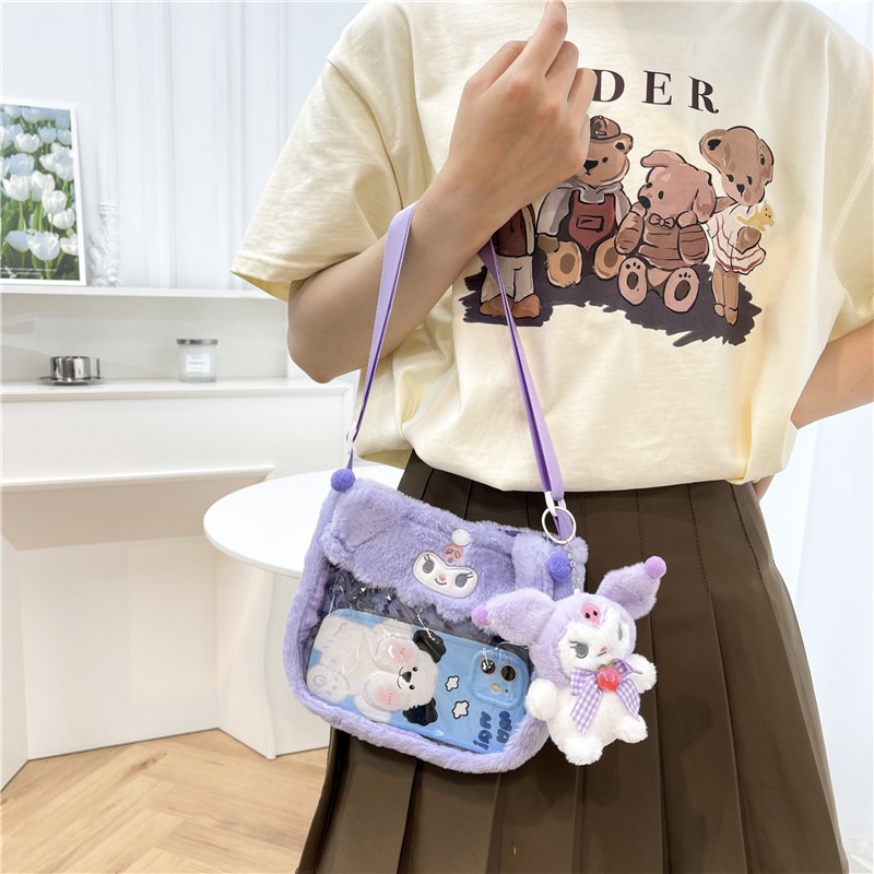 Sanrio Collaboration Shoulder Bag JK 3 Hearts Bag Kuromi