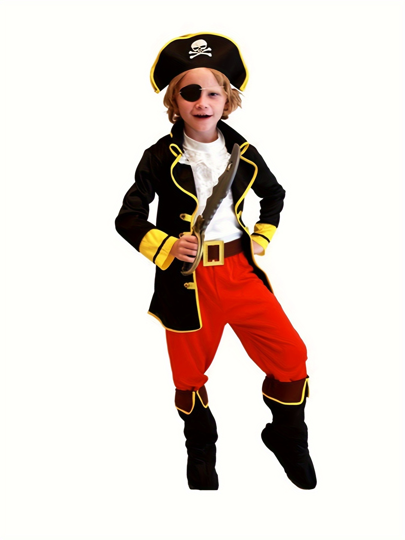 Disfraz de pirata para mujer, vestido de pirata blanco, corsé, cinturón,  bufanda, falda, falda, camisa, sombrero, parche de ojos, accesorios de