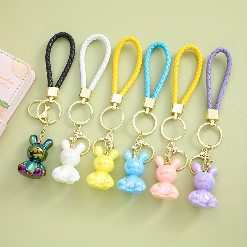 1pc Durable Soft Clay Cute Keyrings & Keychains with Ceramic Lucky Cat for Men's Gift Car Keychain Bag Pendant and Ornament Green),Temu