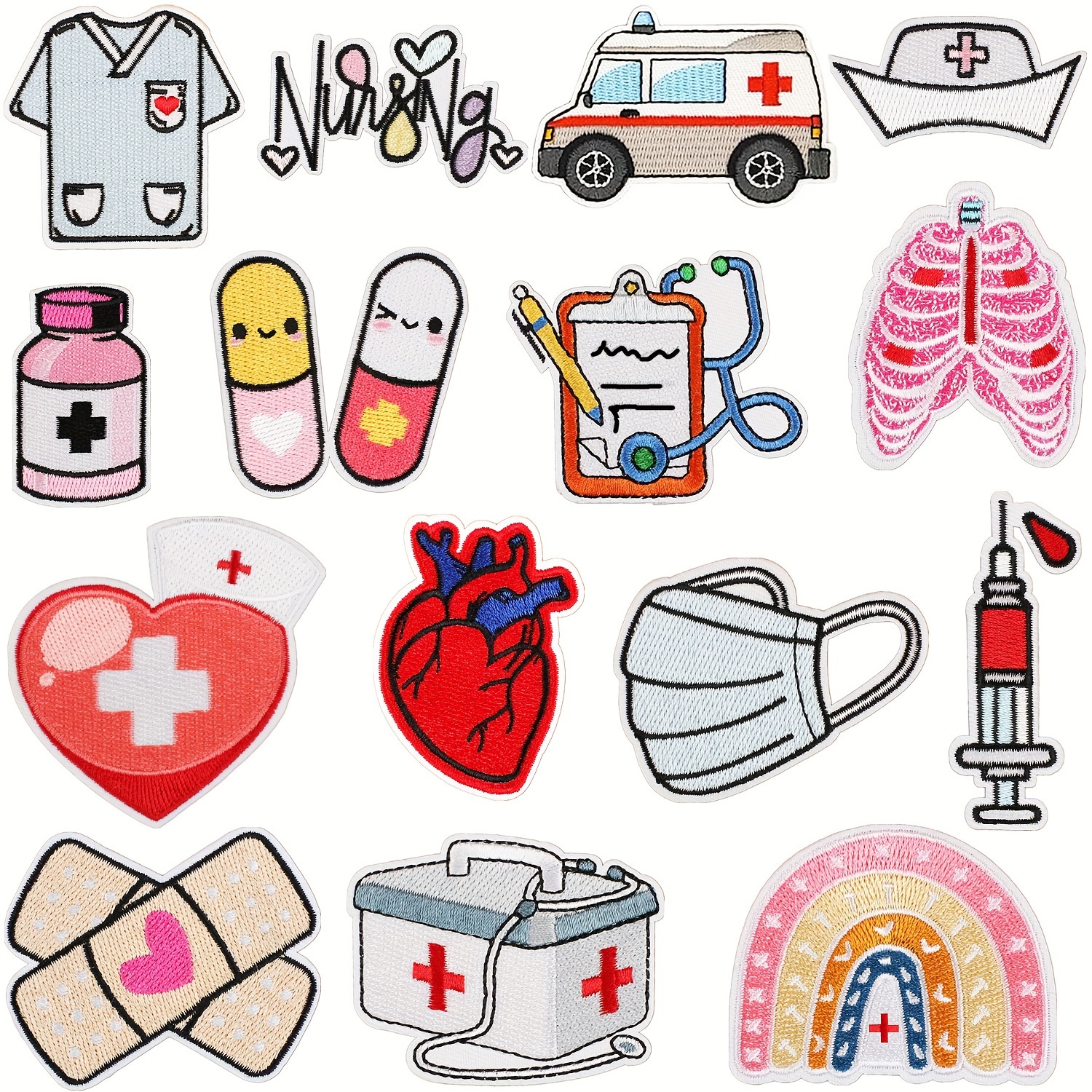 Embroidery Stickers Nurse's Day Cartoon Anime Love Stickers - Temu